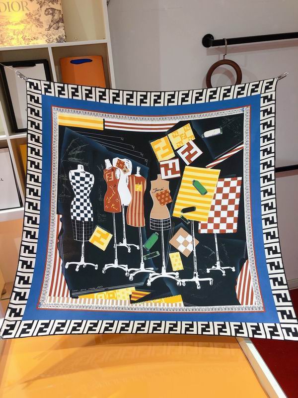 Fendi silk scarf 90X90cm E02 (22)